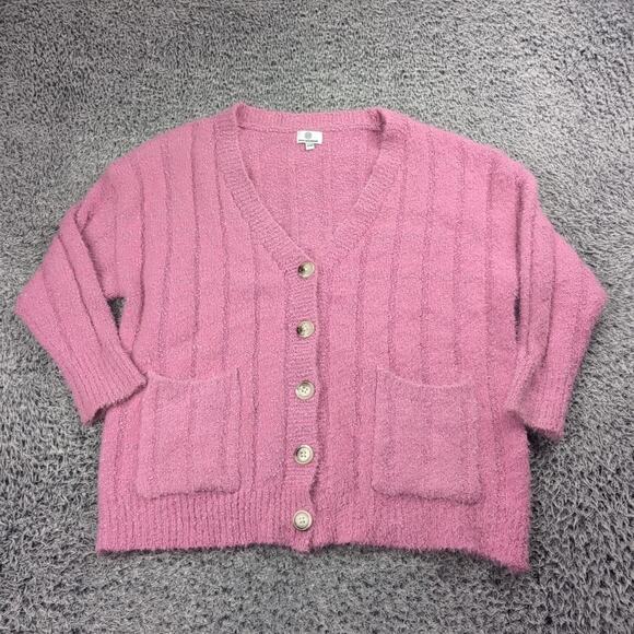 Pink Diamond Sweaters - Pink Diamond Sweater Women Medium Pink Cardigan Wool Blend Boho Sheik Casual